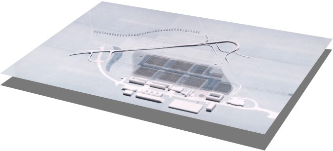 Modell, Ansicht Ost, mv