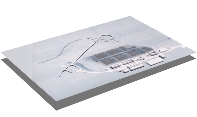 Modell, Ansicht Süd, mv