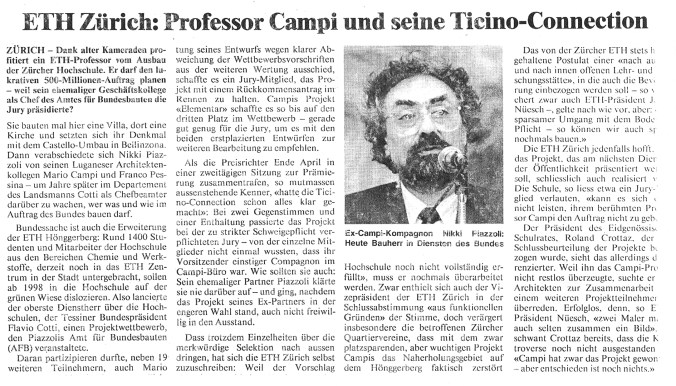 1991 TA, ETH, Ticino Connection